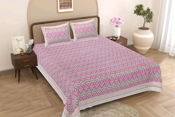 Jaipur King Size Bed Sheet Double bedsheet Shop Online 108 Inch X 108 Inch With 2 Pillow Cover - 2.74 M X 2.74 M