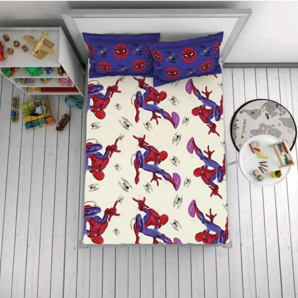 Welspun Kids Single / Double Bedsheet Marvel Spiderman Welspun Bed Sheet - 1.50 M X 2.24 M, Single