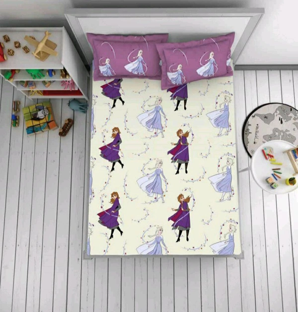 Kids Single / Double Bedsheet Disney Frozen Welspun Bed Sheet - 2.24 M X 2.54 M, Double