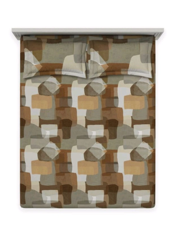 Ddecor Super King Size Bedsheet 3 Meter X 3 Meter With 2 Pillow Covers Cotton Bed Sheet - 3.00 M X 3.00 M