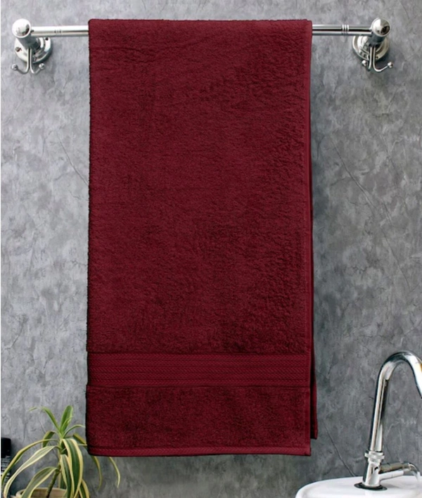 Bombay Dyeing Tulip Cotton Towel Maroon Colour 75 Cm X 150 Cm Large Towel - 75 Cm X 150 Cm