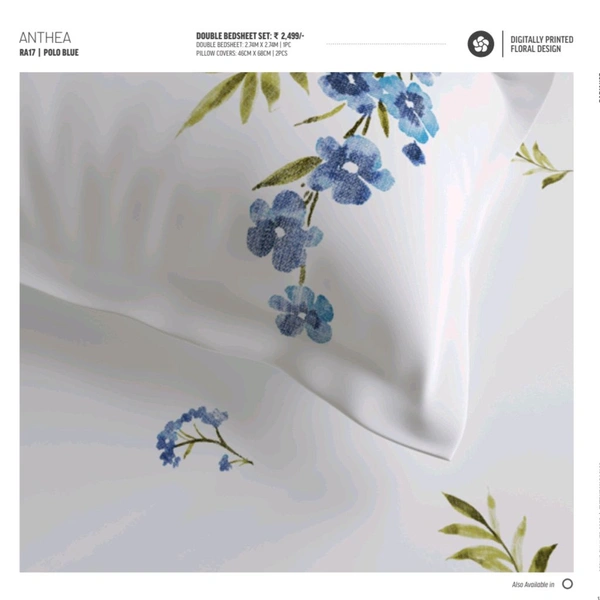 Ddecor Bedsheet King Size Bedsheet Digital Print Floral Bedsheet 108 X 108 Inch With 2 Pillow Cover - 2.74 M X 2.74 M