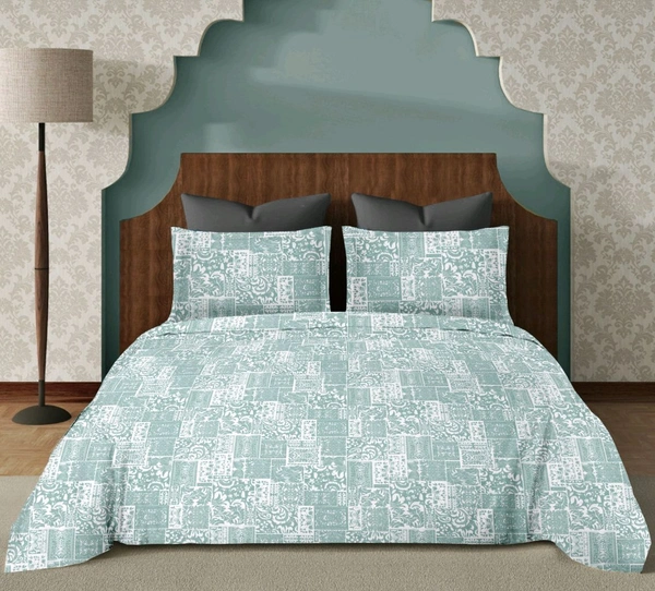 Super King Size BedSheet Double Bedsheet 120 Inch X 120 Inch With 2 Pillow Cover 