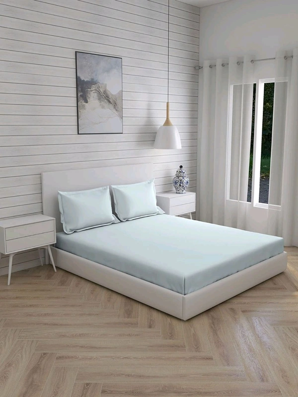 King size BedSheet Plain 400 Tc Cotton Double Bed sheet Heavy Tc 108" X 108" Colour - 2.74 M X 2.74 M