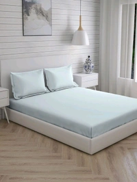 King size BedSheet Plain 400 Tc Cotton Double Bed sheet Heavy Tc 108" X 108" Colour - 2.74 M X 2.74 M