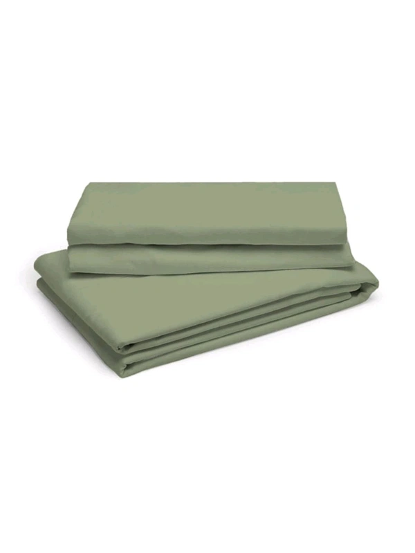 King size Bed sheet Plain 300 Tc Cotton Double Bedsheet Green Colour - 2.74 M X 2.74 M