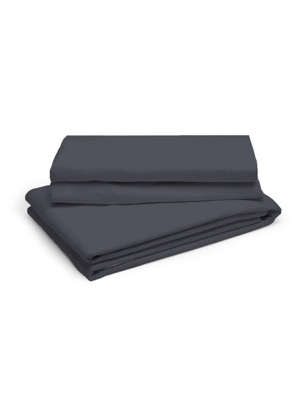 King size BedSheet Plain 400 Tc Cotton Double Bed sheet Dark Grey - 2.74 M X 2.74 M, Dark Grey