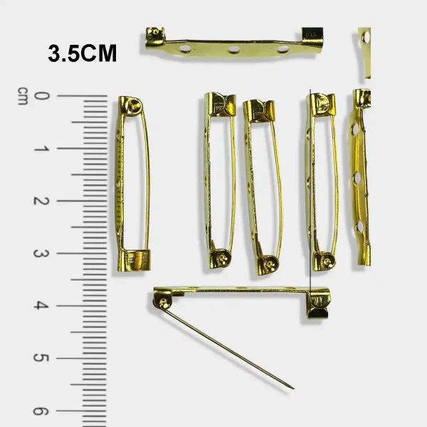 3-Hole Gold Color Brooch Clasps for Jewellery Making - 10 pieces