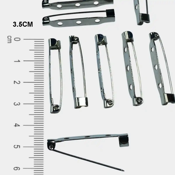 3-Hole Silver Color Brooch Clasps for Jewellery Making - 10 pieces