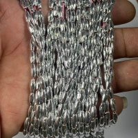 4MM Silver Beads Bunch 12 line Eye Shape – A1 quality - Silver, 4MM, 1 Bunch (12Lines)