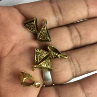 Antique Gold Designer Bails or Loops for Jewelry Making - 12 Pieces