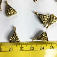 Antique Gold Designer Bails or Loops for Jewelry Making - 12 Pieces