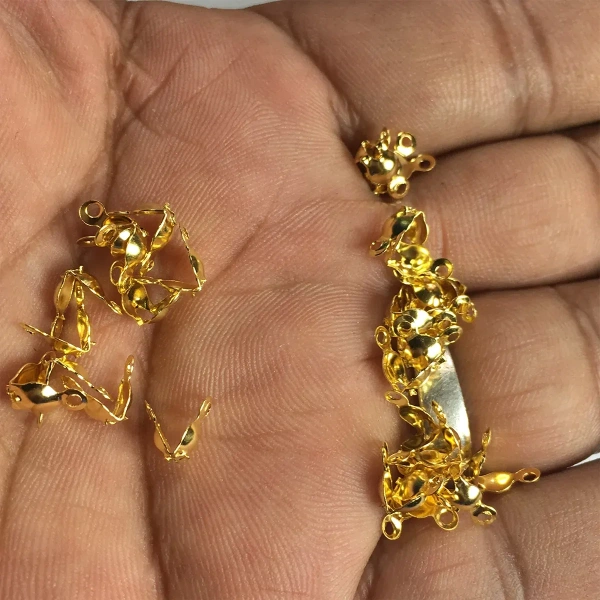 Gold Color Bead Clasps or Crimp Ends for Jewelry Making and Crafts  - 10gms