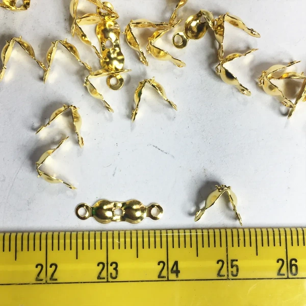 Gold Color Bead Clasps or Crimp Ends for Jewelry Making and Crafts  - 10gms