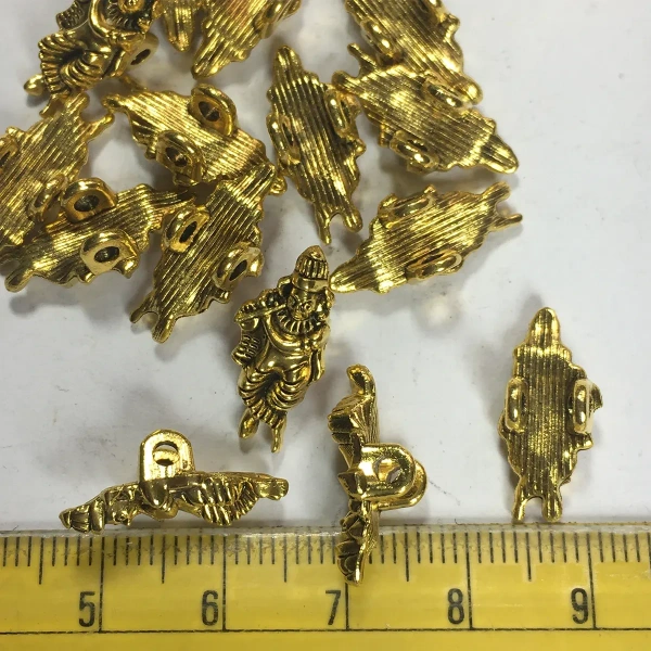 Jewellery Making Metal Charms – Findings (Gold Krishna) - 10 Pieces