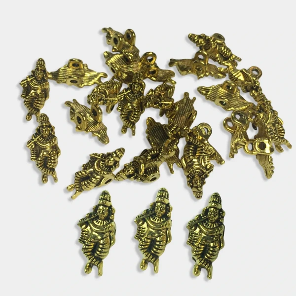 Jewellery Making Metal Charms – Findings (Gold Krishna) - 10 Pieces