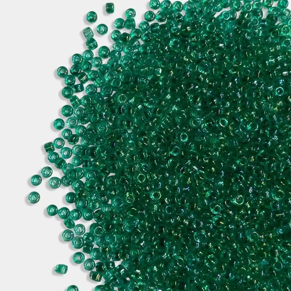 Glass Seed Beads in Peacock Green Color 10-0 2mm - 50 grams