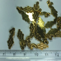 Peacock Metal Charms Antique Gold - 6 Pieces