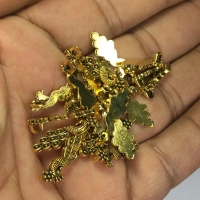 Peacock Metal Charms Antique Gold - 6 Pieces