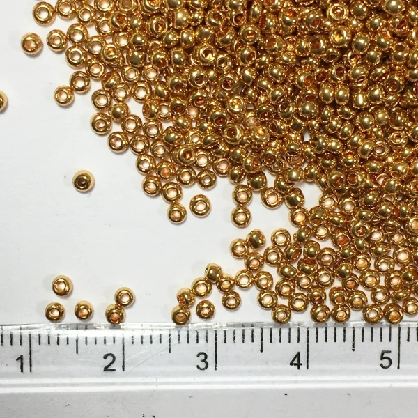 Priso Brand Beads 12-0 Gold Color 100Grams Pack - 100 grams