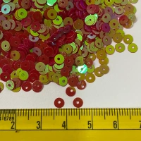 Round Shape Sewing Shiny or Rainbow Sequins Rose with Gold Shade Iridescent Color 4MM (20grams)