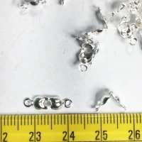 Silver Color Bead Clasps or Crimp Ends for Jewelry Making and Crafts - 10gms