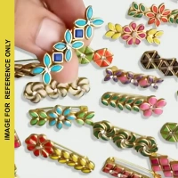 3-Hole Gold Color Brooch Clasps for Jewellery Making - 10 pieces