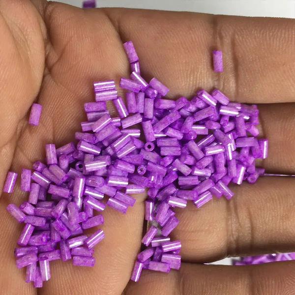 Tube Bead or Cutdana 4mm Opaque (Marble Texture) - 50 grams, 4MM