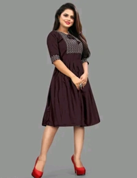 Womsn Frock Girl Cloth Cotton Froq western dress for women
Name: western dress for women
Fabric: Viscose Rayon
Sleeve Length: Three-Quarter Sleeves
Pattern: Embroidered
Net Quantity (N): 1
Sizes:
S, M, L, XL, XXL
A good quality dress for women. It will give them a classy and comfort look.This is designed as per the latest trends to keep you in sync with high fashion - Xl