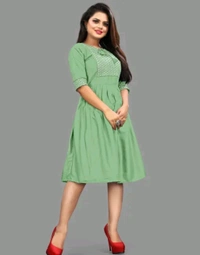 Womsn Frock Girl Cloth Cotton Froq western dress for women
Name: western dress for women
Fabric: Viscose Rayon
Sleeve Length: Three-Quarter Sleeves
Pattern: Embroidered
Net Quantity (N): 1
Sizes:
S, M, L, XL, XXL
A good quality dress for women. It will give them a classy and comfort look.This is designed as per the latest trends to keep you in sync with high fashion - Xl