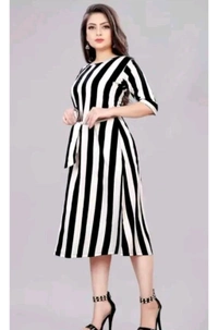 Black And White Lining Cotton Frock Stylish Womsn Frock Girl Cloth Cotton Froq western dress for women
Name: western dress for women
Fabric: Viscose Rayon
Sleeve Length: Three-Quarter Sleeves
Pattern: Embroidered
Net Quantity (N): 1
Sizes:
S, M, L, XL, XXL
A good quality dress for women. It will give them a - L