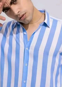 Blue Lining Shirt Under 100 Boy Shirt Man Shirts Korian Style Shirt For Men Trendy Designer Men Shirts
Name: Trendy Designer Men Shirts
Fabric: Cotton Blend
Sleeve Length: Long Sleeves
Pattern: Striped
Net Quantity (N): 1
- L