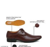 Groofer Men's Brown Sythentic Leather Formal SHoes
Name: Groofer Men's Brown Sythentic Leather Formal SHoes
Material: Syntethic Leather
Sole Material: PVC
Sizes:
IND-6 (Foot Length Size: 25.4 cm)
IND-7 (Foot Length Size: 26.1 cm)
IND-8 (Foot Length Size: 26.8 cm)
IND-9 (Foot Length Size: 27.5 cm)
IND-10 (Foot Length Size: 28.2 cm - 7