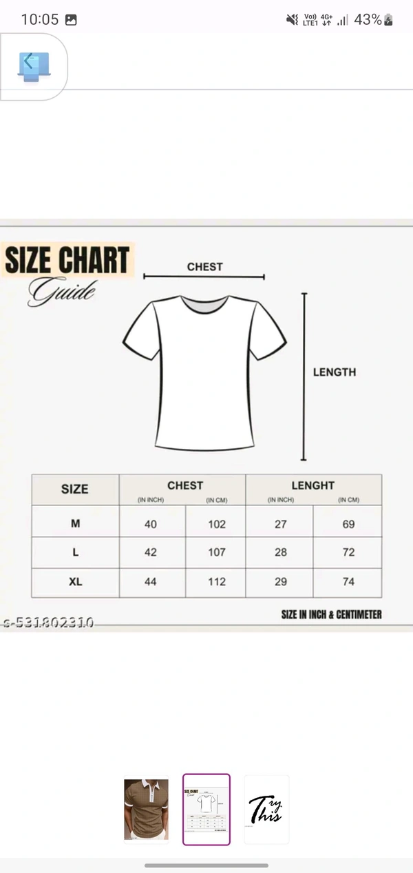 half sleeves polo tshirt for men polo zipper tshirt striped shirt for men polo collar tshirt for men
Name: half sleeves polo tshirt for men polo zipper tshirt striped shirt for men polo collar tshirt for men
Fabric: Cotton Blend
Sleeve Length: Short Sleeves
Pattern: Self-Design
Net Quantity (N): 1
Sizes:
M (Chest Size: 40 in, Length Size: 27 in)
L - L