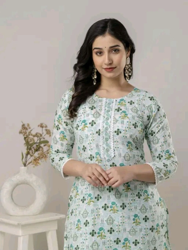 Pink And Light Blue Cotton Woman Kurti Pant Set Girl Kurta Set NEW DESING KURTA SET
Name: NEW DESING KURTA SET
Kurta Fabric: Cotton
Bottomwear Fabric: Cotton
Sleeve Length: Three-Quarter Sleeves
Pattern: Solid
Set Type: Kurta with Dupatta and Bottomwear
Stitch Type: Stitched
Net Quantity (N): Single
Sizes:
S - S