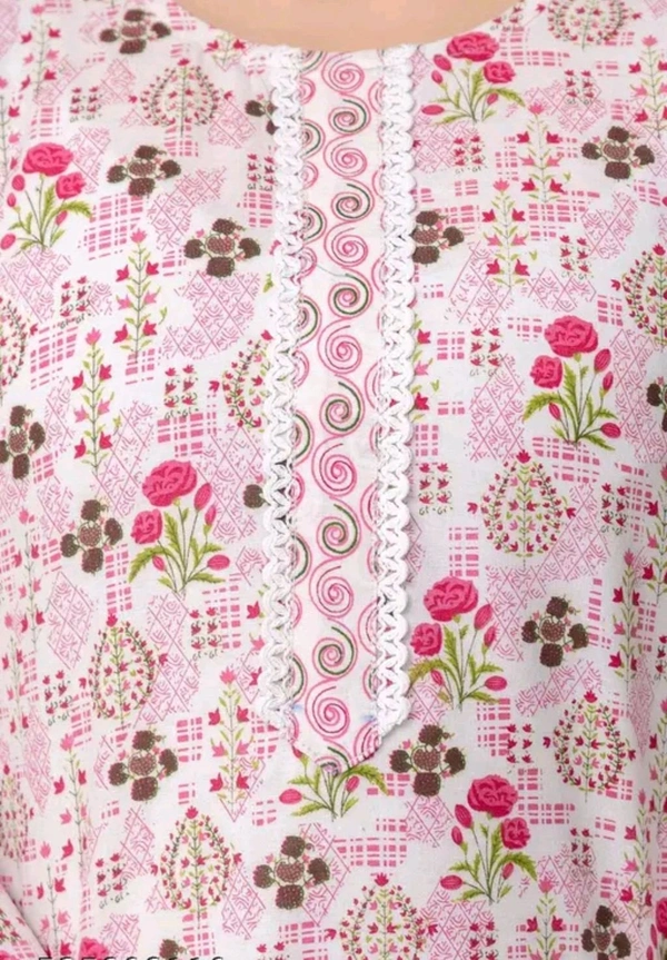 Pink And Light Blue Cotton Woman Kurti Pant Set Girl Kurta Set NEW DESING KURTA SET
Name: NEW DESING KURTA SET
Kurta Fabric: Cotton
Bottomwear Fabric: Cotton
Sleeve Length: Three-Quarter Sleeves
Pattern: Solid
Set Type: Kurta with Dupatta and Bottomwear
Stitch Type: Stitched
Net Quantity (N): Single
Sizes:
S - Xl