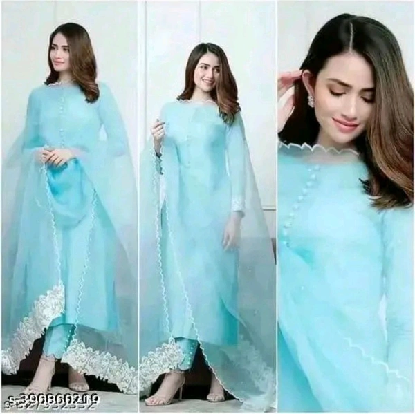 Soft Blue Cotton Woman Kurti Pant Set Girl Kurta Set NEW DESING KURTA SET
Name: NEW DESING KURTA SET
Kurta Fabric: Cotton
Bottomwear Fabric: Cotton
Sleeve Length: Three-Quarter Sleeves
Pattern: Solid
Set Type: Kurta with Dupatta and Bottomwear
Stitch Type: Stitched
Net Quantity (N): Single
Sizes:
S - S