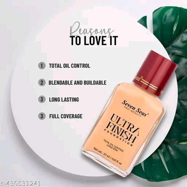 Total Oil Control Long Stay Ultra Finish Foundation(Natural,27ML)
Name: Total Oil Control Long Stay Ultra Finish Foundation(Natural,27ML)
Product Name: Seven Seas Total Oil Control Long Stay Ultra Finish Foundation(Natural,27ML)
Finish: Matte
Shade: Natural
Type: Liquid
Net Quantity (N): 1