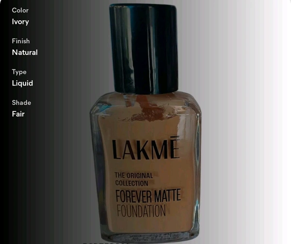 Lakmé Forever Matte Foundation – The Original Collection | Long-Lasting Matte Finish
Name: Lakmé Forever Matte Foundation – The Original Collection | Long-Lasting Matte Finish
Product Name: Lakmé Forever Matte Foundation – The Original Collection | Long-Lasting Matte Finish
Finish: Natural
Shade: Fair
Type: Liquid
Net Quantity (N): 1
