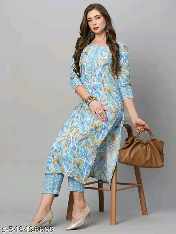 Light Blue kurti Pant Set Girlp cotton kurti with pent for women
Name: cotton kurti with pent for women
Kurta Fabric: Cottonp
Bottomwear Fabric: Cotton
Kurta Color: Yellow
Bottomwear Color: Yellow
Sleeve Length: Three-Quarter Sleeves
Sleeve Styling: Regular
Neck: Round
Length: Calf Length
Pattern: Printed
Print or Pattern Type: Floral
Bottom Type: Pants
- S