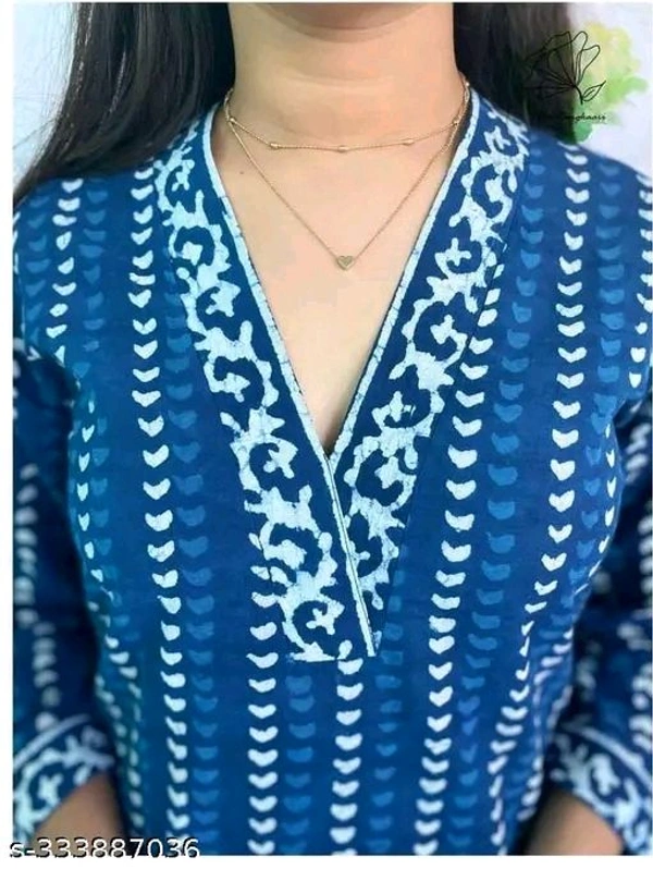 Woman Kurti Set Girl Kurta Set Psnt Blue Kurti
Name: Indigo
Kurta Fabric: Viscose Rayon
Bottomwear Fabric: Viscose Rayon
Sleeve Length: Three-Quarter Sleeves
Set Type: Kurta With Bottomwear
Bottom Type: Pants
Pattern: Printed
Net Quantity (N): Single
Sizes:
XS - M