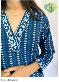 Woman Kurti Set Girl Kurta Set Psnt Blue Kurti
Name: Indigo
Kurta Fabric: Viscose Rayon
Bottomwear Fabric: Viscose Rayon
Sleeve Length: Three-Quarter Sleeves
Set Type: Kurta With Bottomwear
Bottom Type: Pants
Pattern: Printed
Net Quantity (N): Single
Sizes:
XS - L