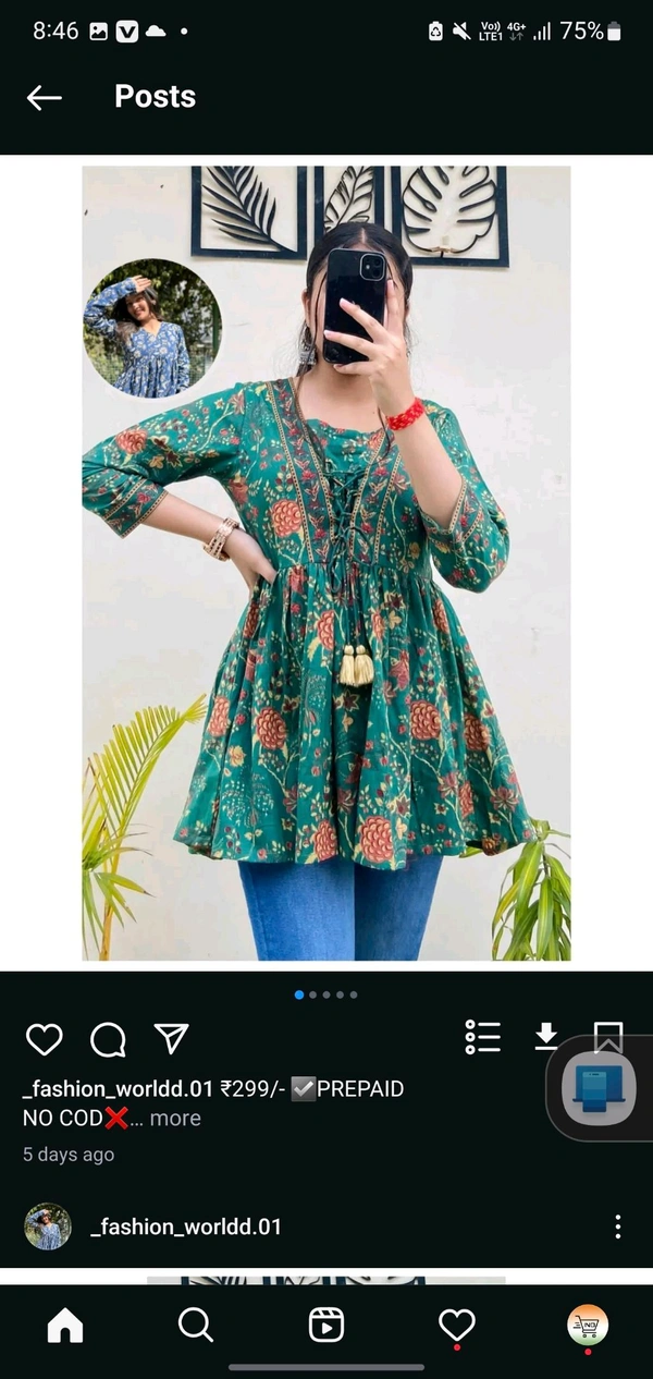 Woman Frock Girl Beautiful Trendy V-neck Top/ Women rayon printed top/women cotton printed top/cotton top festival top
Name: Beautiful Trendy V-neck Top/ Women rayon printed top/women cotton printed top/cotton top Instagram Woman Cloths - M