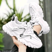 Men Sneakers
Name: Men Sneakers
Material: Mesh
Sole Material: PU
Pattern: Solid
Fastening & Back Detail: Lace-Up
Net Quantity (N): 1
Step into style and comfort with these ultra-modern white chunky sneakers. Designed with a breathable mesh upper, bold black accents, and a uniquely sculpted sole, these shoes offer both fashion- - 6
