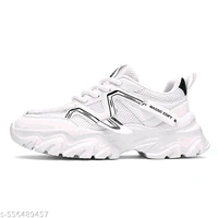 Men Sneakers
Name: Men Sneakers
Material: Mesh
Sole Material: PU
Pattern: Solid
Fastening & Back Detail: Lace-Up
Net Quantity (N): 1
Step into style and comfort with these ultra-modern white chunky sneakers. Designed with a breathable mesh upper, bold black accents, and a uniquely sculpted sole, these shoes offer both fashion- - 8