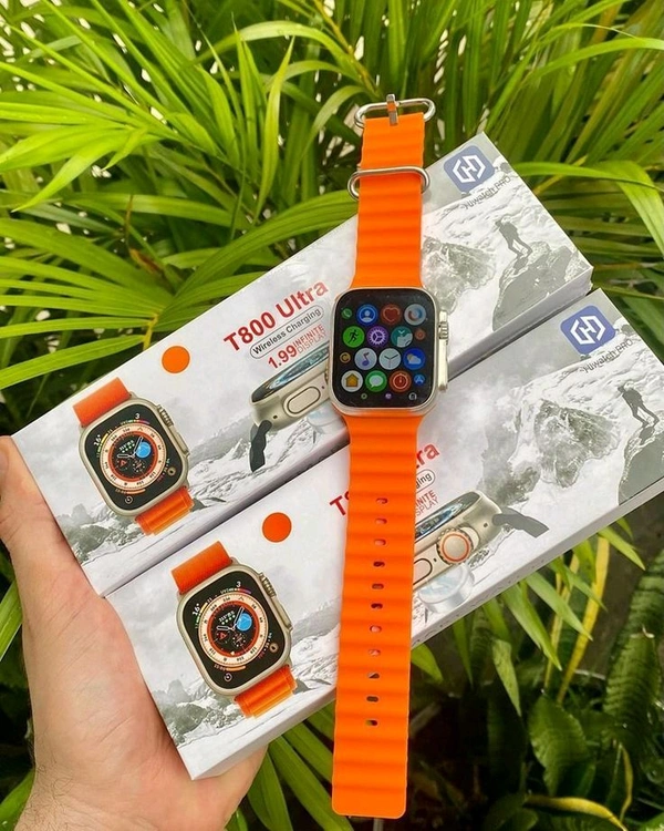 T800 Ultra Smart Watch with Beautiful Strap, Bluetooth Calling Smart Watch, 1.99" Touch Display with Fitness & Outdoor, Health & Medical Tracker, 8 Unique UI Interactions (Orange)
