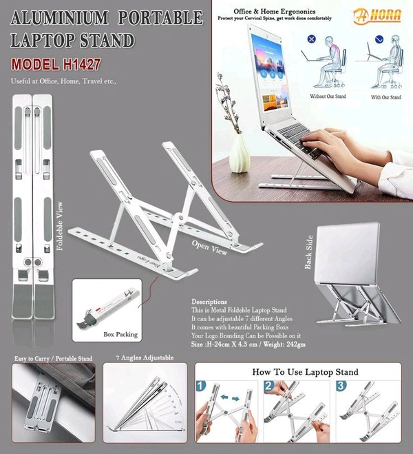 Explore Aluminium Leptop Stand - White