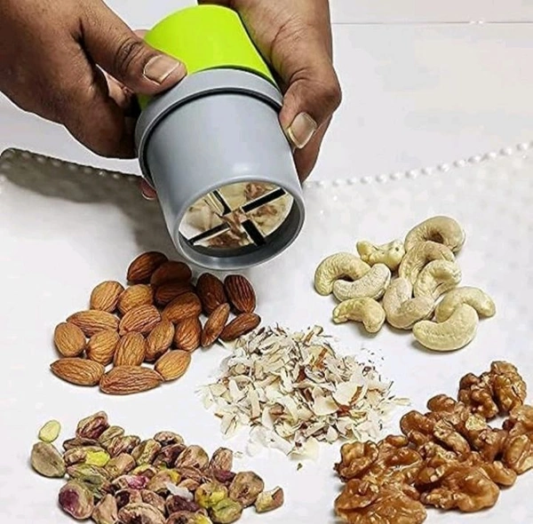 Dry Fruit and Nut Cutter Slicer, fine Cup Slicer Kitchen Gadget for Dry Fruit Chopper, Badam kaaju Walnut Pista Cutter Chopper Machine Hand Nuts Chopper for Kitchen Items for Gift Home Gadgets