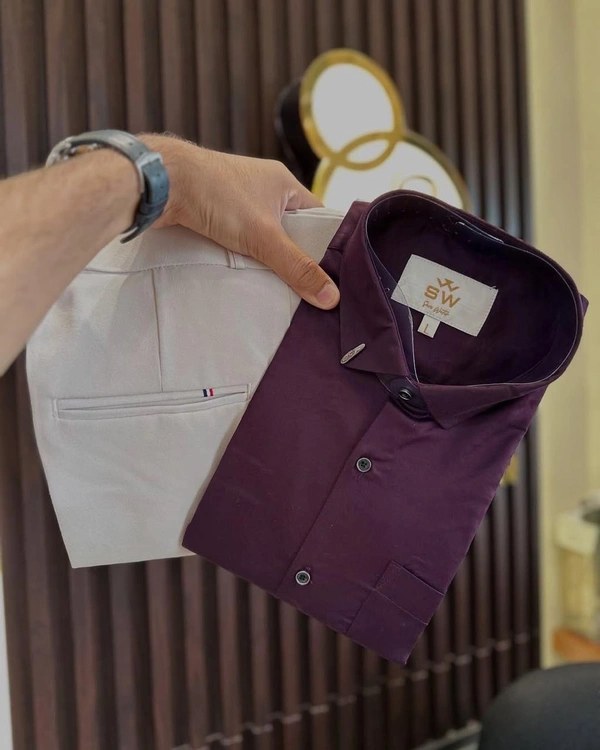 Formal Plain Shirt Pant Combo – Timeless Style And Comfort - M-38, 30