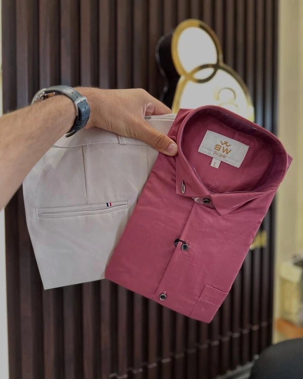 Formal Plain Shirt Pant Combo – Timeless Style And Comfort - M-38, 28